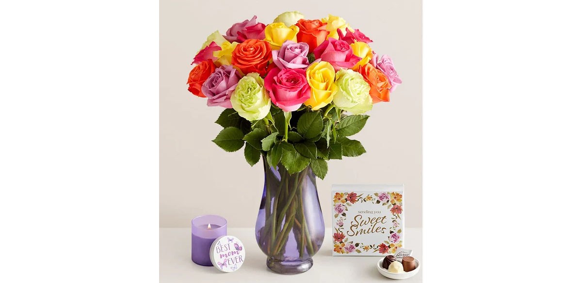 1-800 Flowers Two Dozen Assorted Roses for Mother’s Day