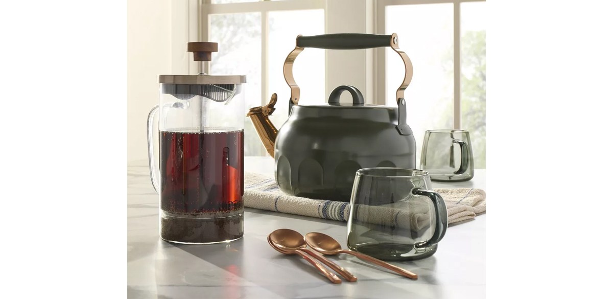 2qt Stainless Steel Arch Cutout Teapot - Hearth &amp; Hand with Magnolia