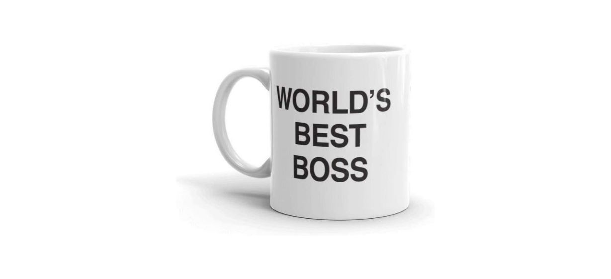 NBC The Office Worlds Best Boss Dunder Mifflin Ceramic Mug on white background