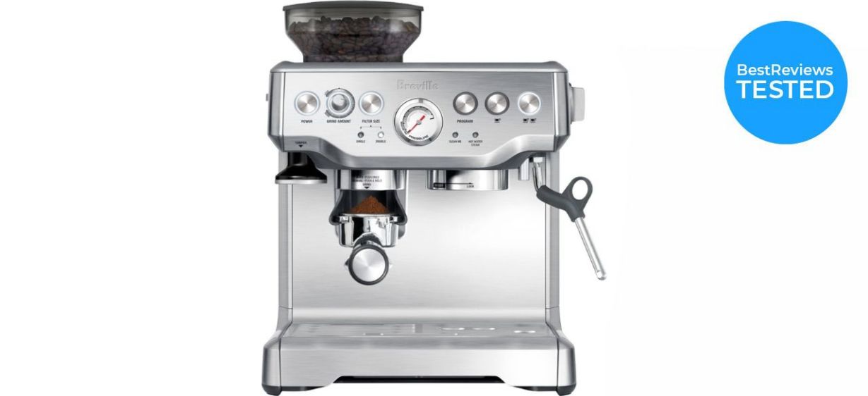 Breville the Barista Express Espresso Machine on White Background