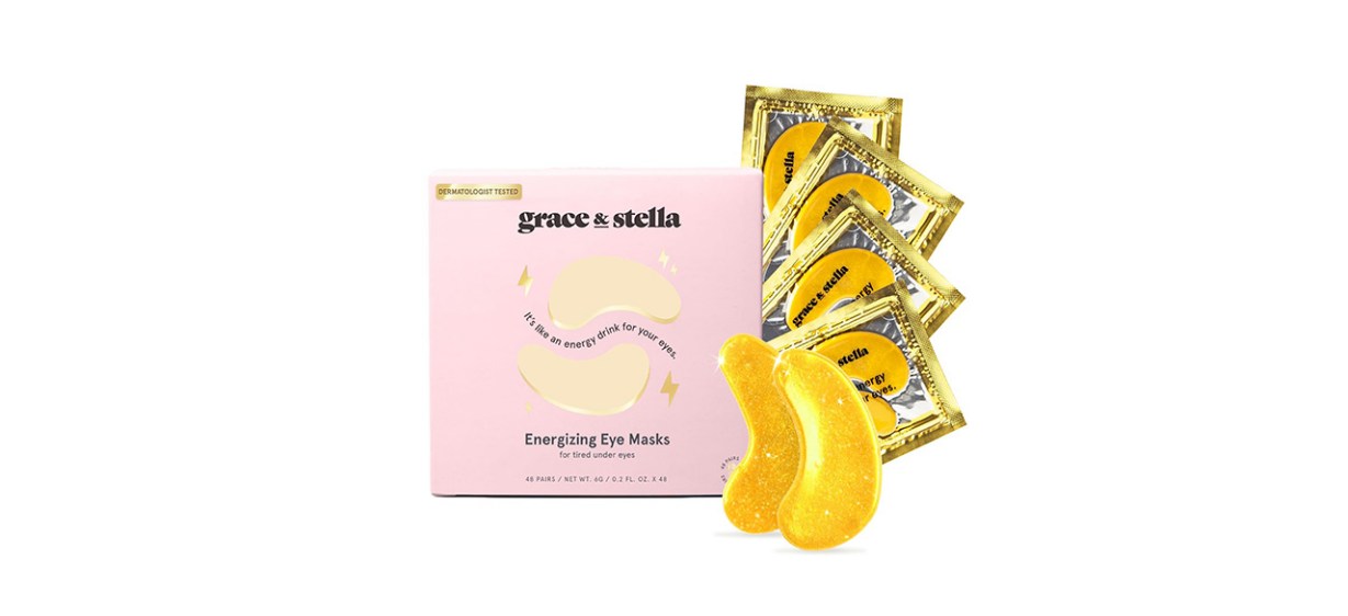 grace & stella Under Eye Mask (Gold, 48 Pairs) on white background grace & stella Under Eye Mask (Gold, 48 Pairs) on white background