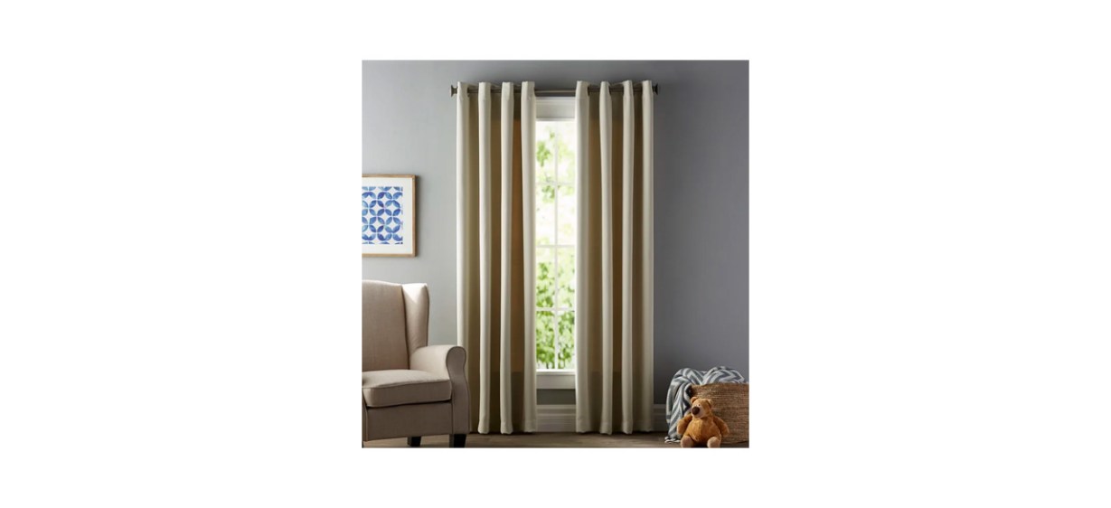 Home-Best Sateen Solid Blackout Thermal Grommet Curtain