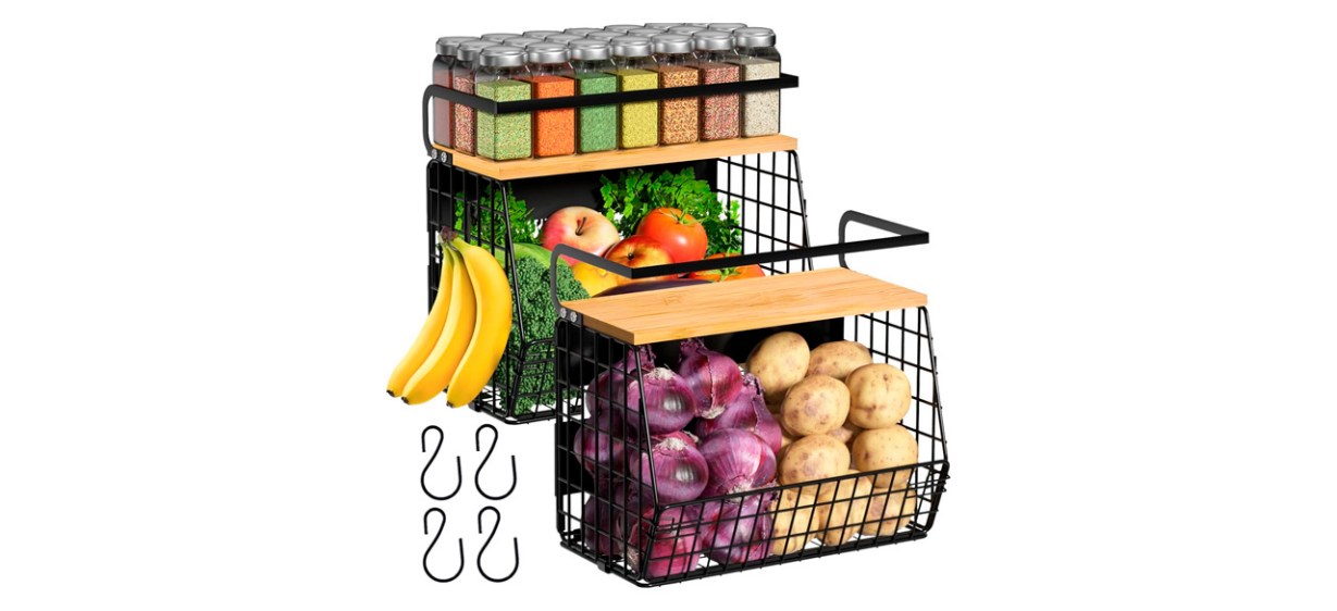 Ofiray-home 2 Set Magnetic Shelf for Refrigerator with Wood Lid Ofiray-home 2 Set Magnetic Shelf for Refrigerator with Wood Lid