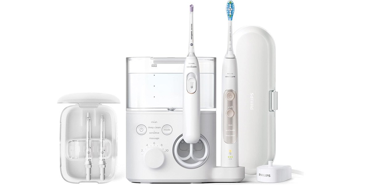 Philips Sonicare Power Flosser &amp; Toothbrush System 7000 on white background