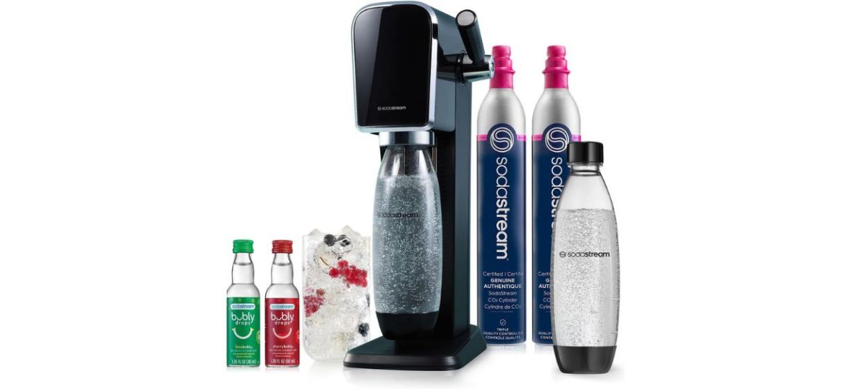 SodaStream Art Sparkling Water Maker Bundle on white back SodaStream Art Sparkling Water Maker Bundle on white back