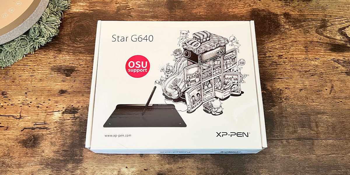 XP-Pen Star G640 product box on table XP-Pen Star G640 product box on table