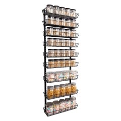 SWOMMOLY Adjustable Wall Mount Spice Rack, 9-Tier Dual-Use, 15.75" x 4.33 x 47.25"