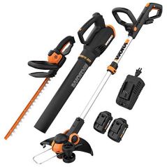 Worx PowerShare Cordless Edger, Hedge Trimmer, and Blower