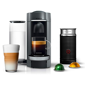 Nespresso VertuoPlus Deluxe Coffee and Espresso Machine by De'Longhi with Milk Frother