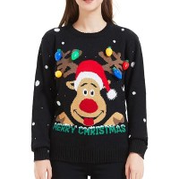 v28 Ugly Christmas Sweater, Reindeer Snowflakes