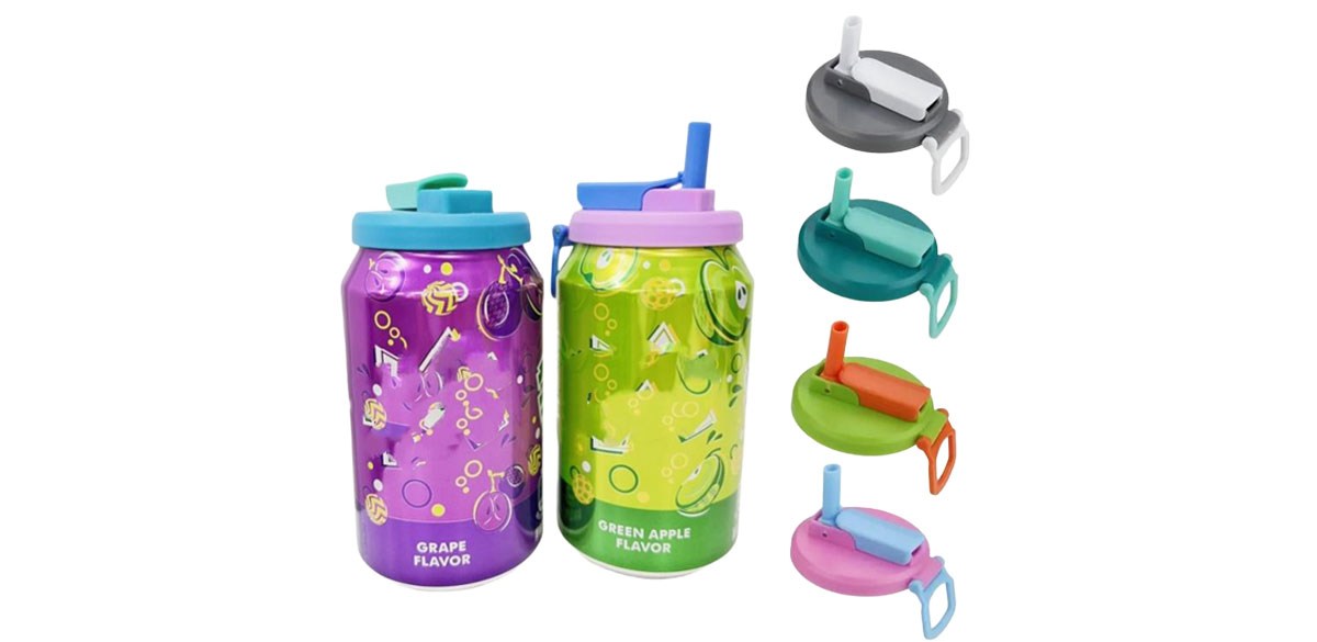 4-pack 4 Color Soda Can Lids with straw