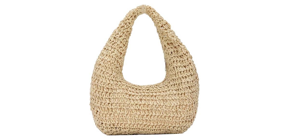 GOKTOW Crescent Straw Handbag for Women