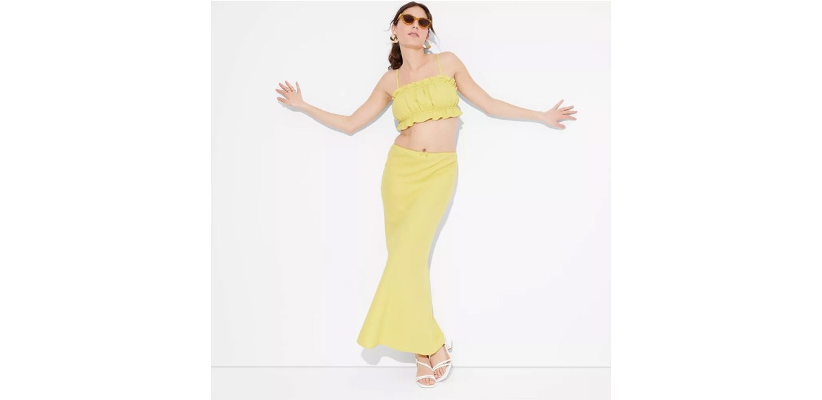 Women's Linen Bow-Front Maxi Skirt - Wild Fable