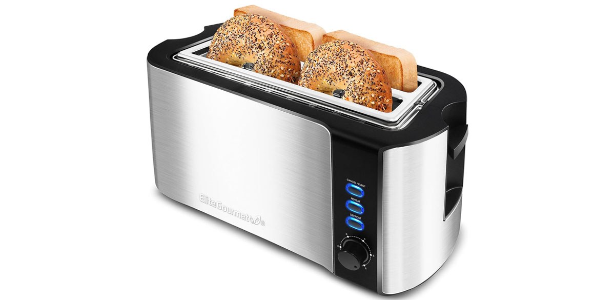 Elite Gourmet Long Slot 4-Slice Toaster