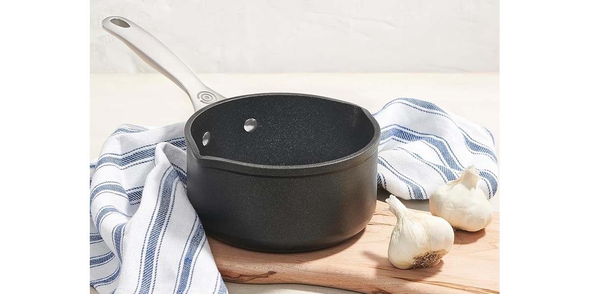 Le Creuset Toughened Nonstick PRO Saucepan with Dual Pour Spouts