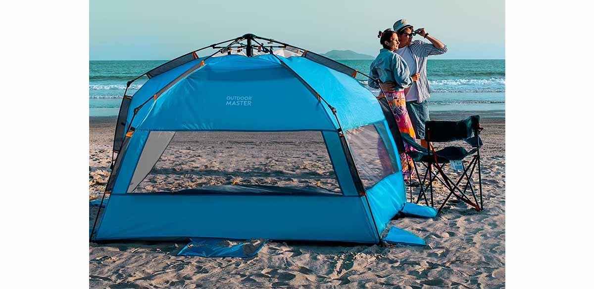 OutdoorMaster Pop Up Beach Tent for 4 Person