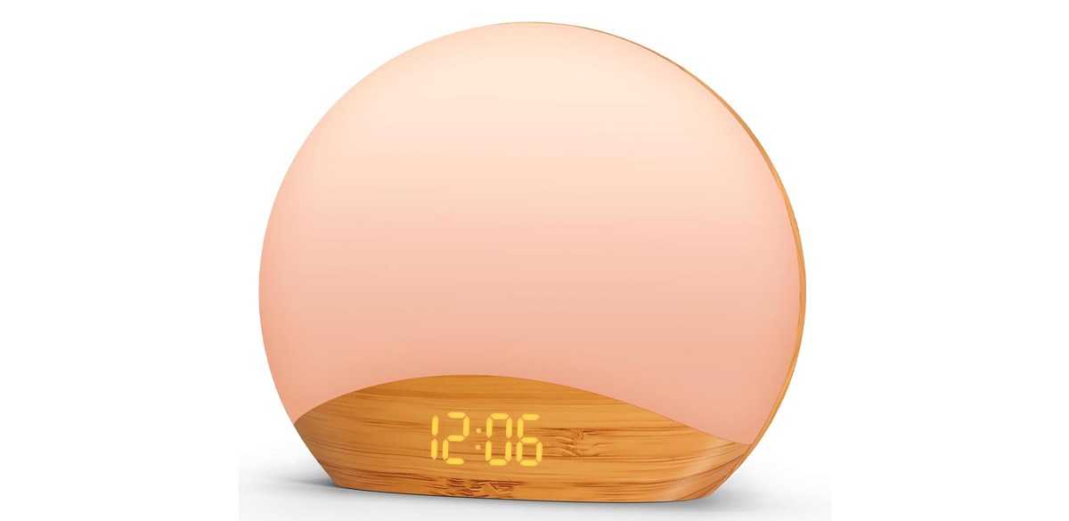 REACHER Wood Grain Sunrise Alarm Clock
