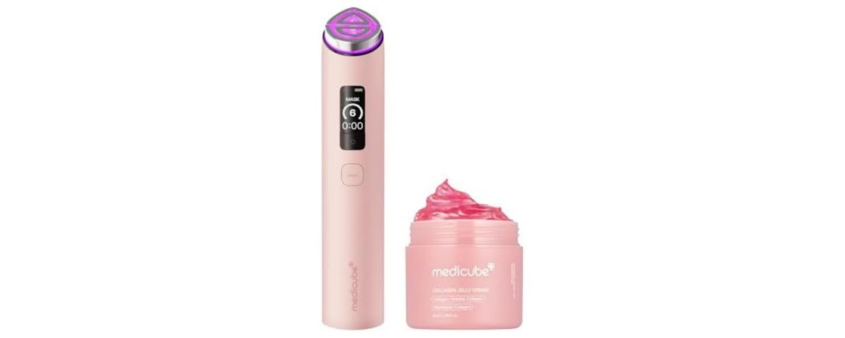 medicube Firm &amp; Glow Device Duo: Booster Pro X2 Pink &amp; Collagen Jelly Cream