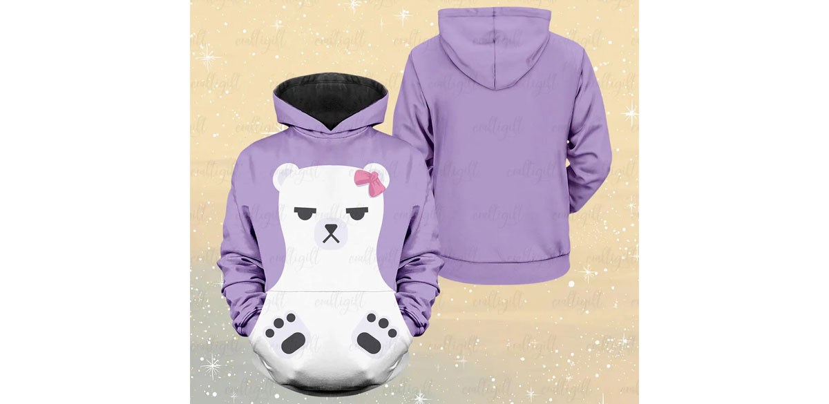 Craftigift Kpop Girls Mira Polar Bear 3D Hoodie Shirt
