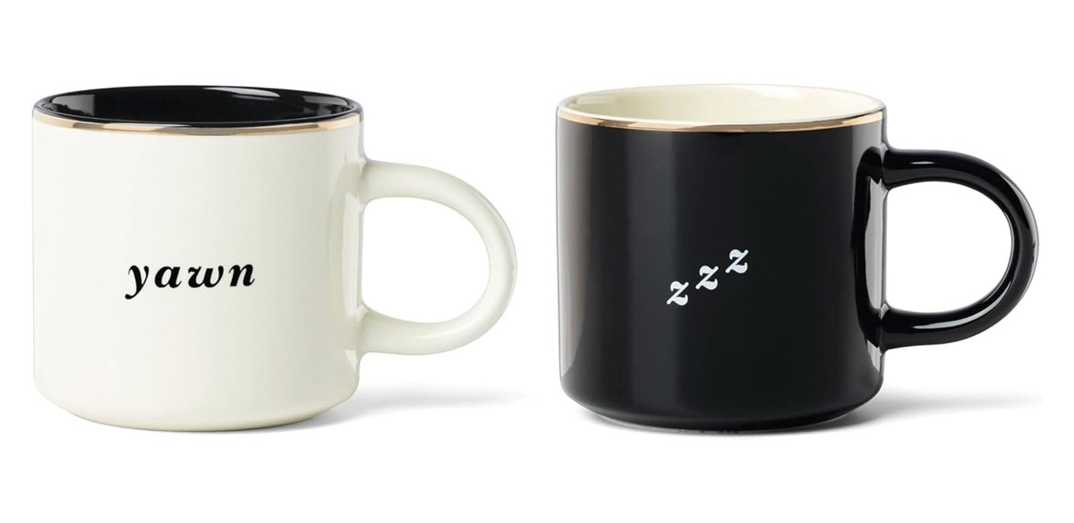 kate spade new york Yawn &amp; ZZZ, Mugs, Set of 2, Black