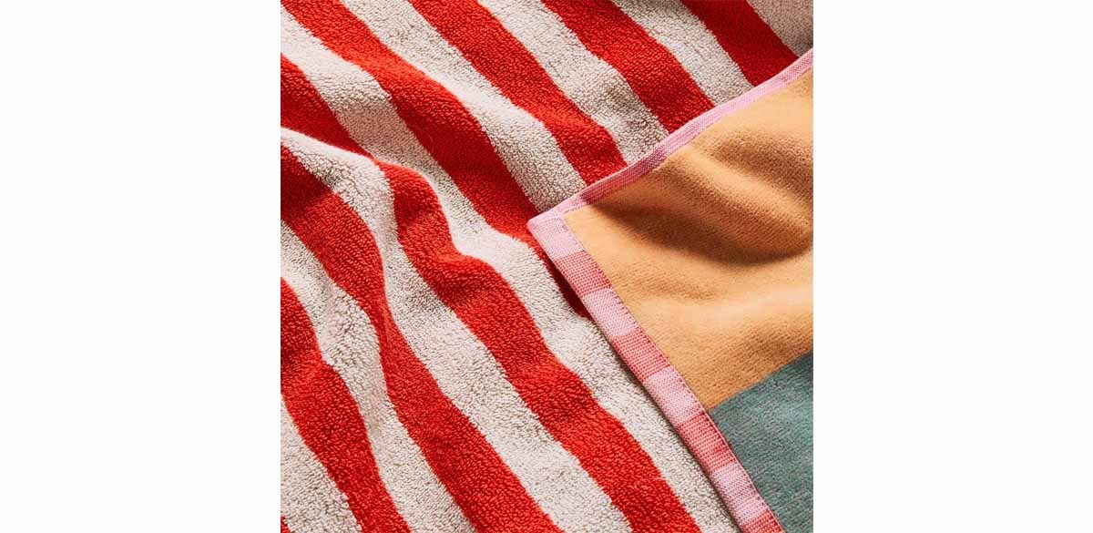 Beach Towel-Surfside Stripe in Poppy