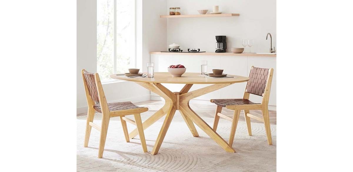 Modway EEI-3848-OAK Crossroads 63-inch Oval Wood Dining Table