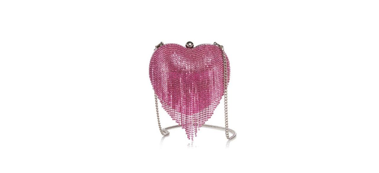 “Barbie” The Movie x Aqua Heart Crystal Mini Crossbody Bag “Barbie” The Movie x Aqua Heart Crystal Mini Crossbody Bag
