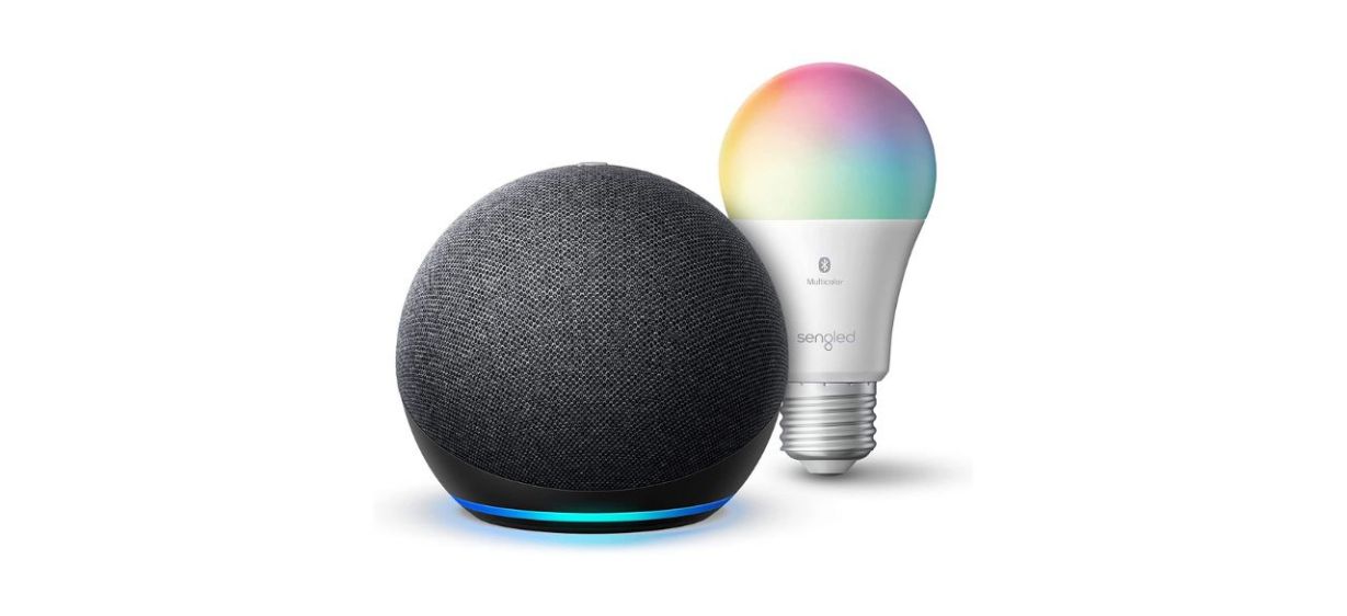 Amazon Echo Dot (4th Gen) with Sengled Bluetooth Color bulb