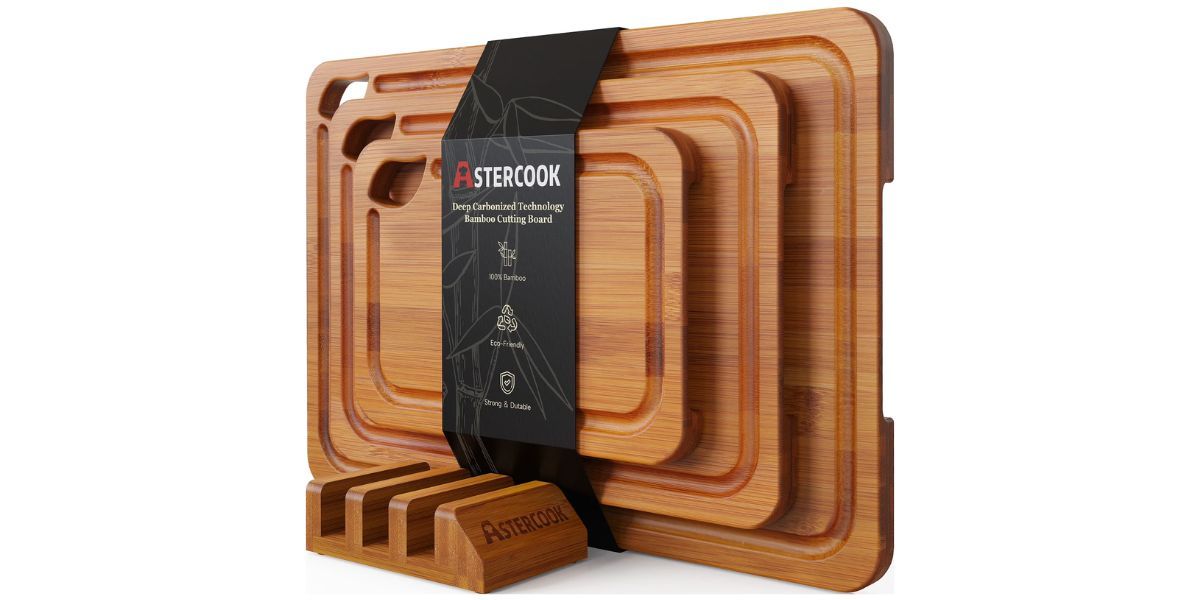 Astercook 4-Pieces Wood Cutting Board Set
