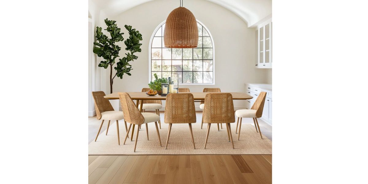 George Oliver Atkins 8-Person Extendable Boucle Dining Set