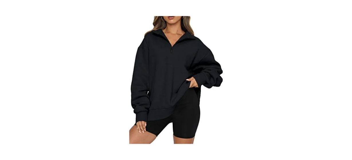 Best Blencot Women Half-Zip Oversized Sweatshirt