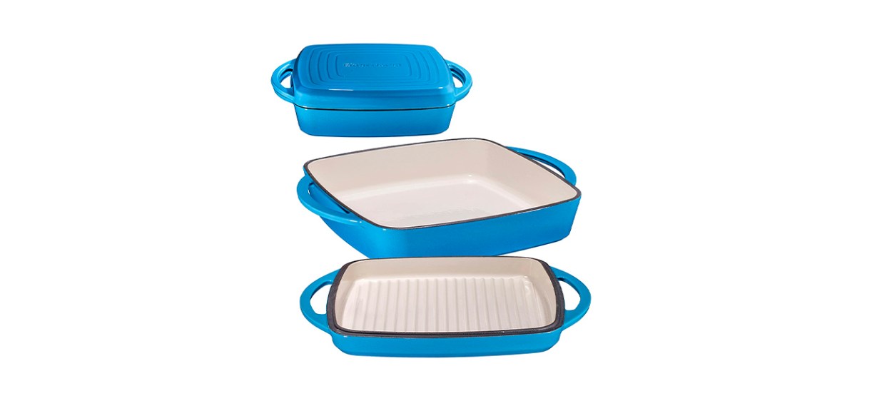 Best Bruntmor 2-in-1 Pre-seasoned Square Cast Iron Dutch Oven