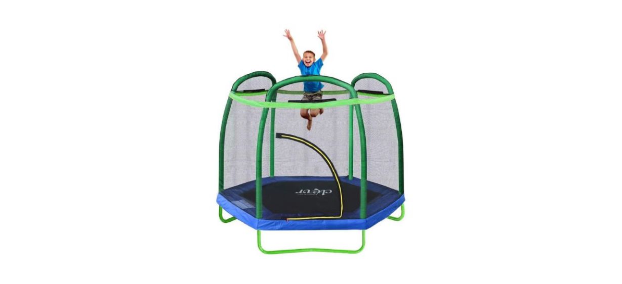 Best Clevr 7ft Kids Trampoline with Safety Enclosure Net And Spring Pad
