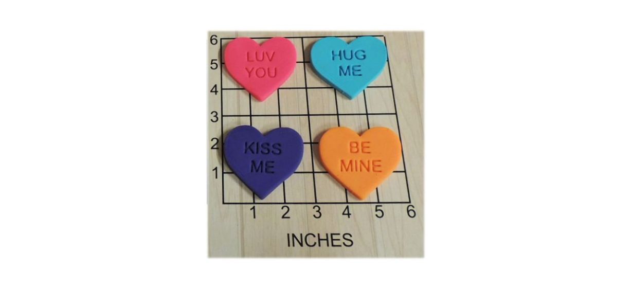 D. W. Rogers Valentines Day Candy Hearts Cookie Cutter and Stamp Set