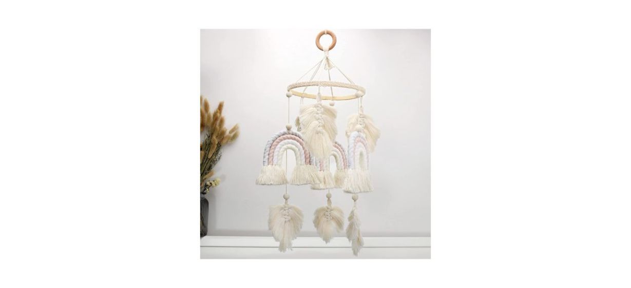 Jilpak Boho Baby Rainbow Macrame Mobile