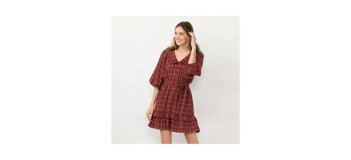 Best LC Lauren Conrad Ruffle Chiffon Shirt Dress