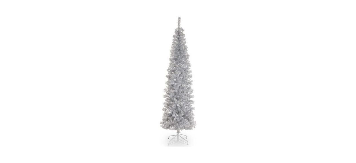 Best National Tree Company Artificial Silver Tinsel Christmas Tree