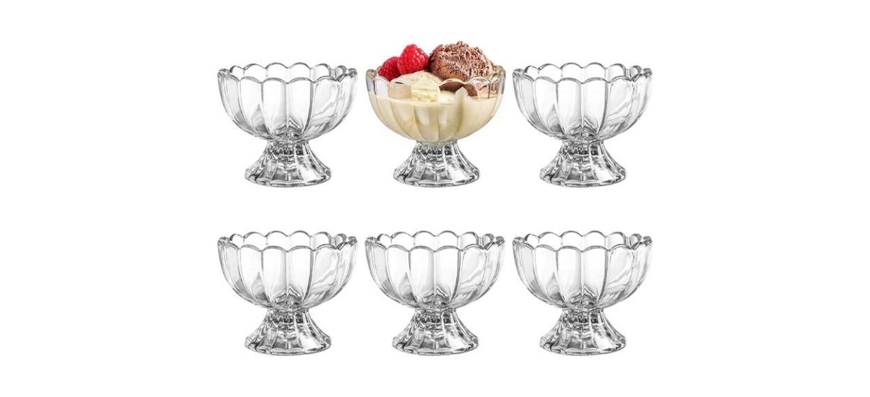 Kmwares Tulip Clear Glass Dessert Bowls Kmwares Tulip Clear Glass Dessert Bowls