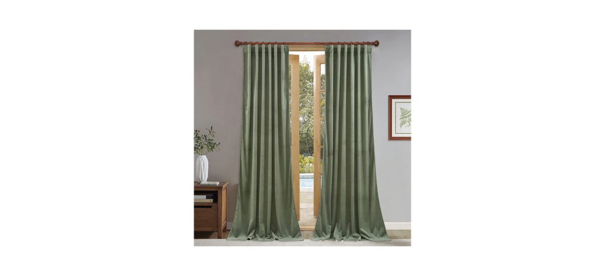 Best Stangh Sage Green Velvet Curtains