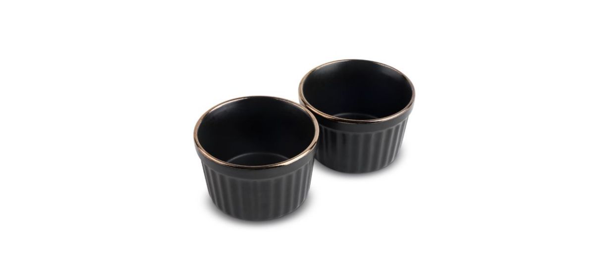 Thyme & Table Stoneware Square Baker, Black & White Medallian, 2-Piece Set