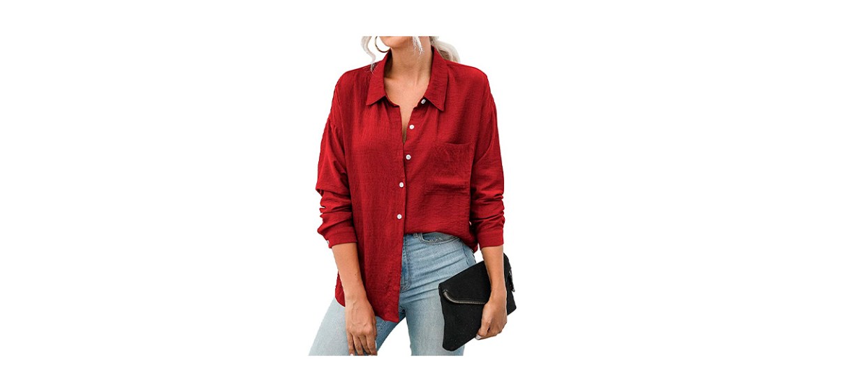 Best Viishow Women's Button-Down Collared Shirt