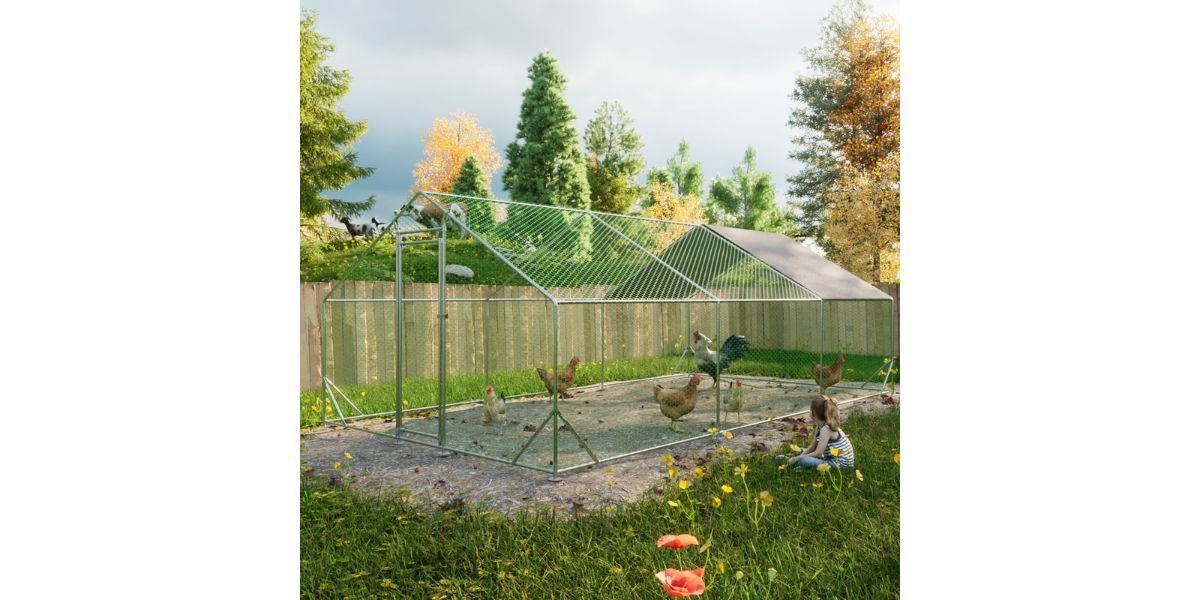 LZBEITEM Large Metal Chicken Coop 