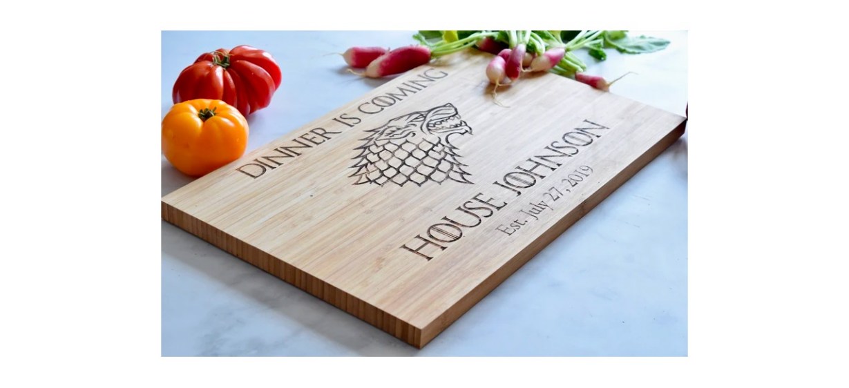 Dinner is Coming Custom Stark Engraved Cutting Board 