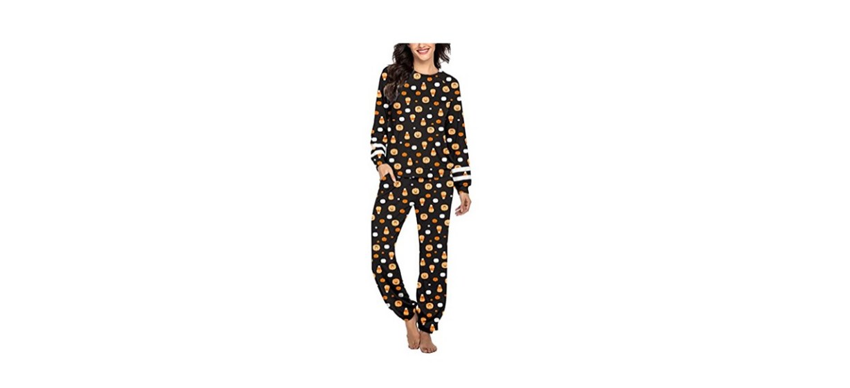 Ekouaer Long Sleeve Pajama Set with Pockets