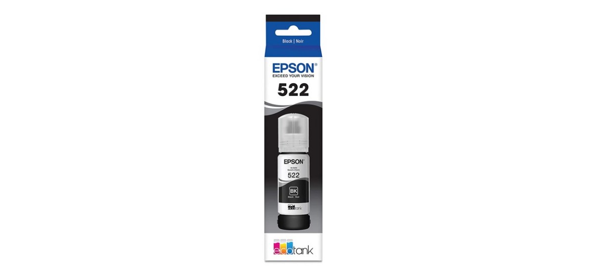 EPSON T522 EcoTank Ink Ultra-high Capacity Bottle Black (T522120-S) for Select Epson EcoTank Printers