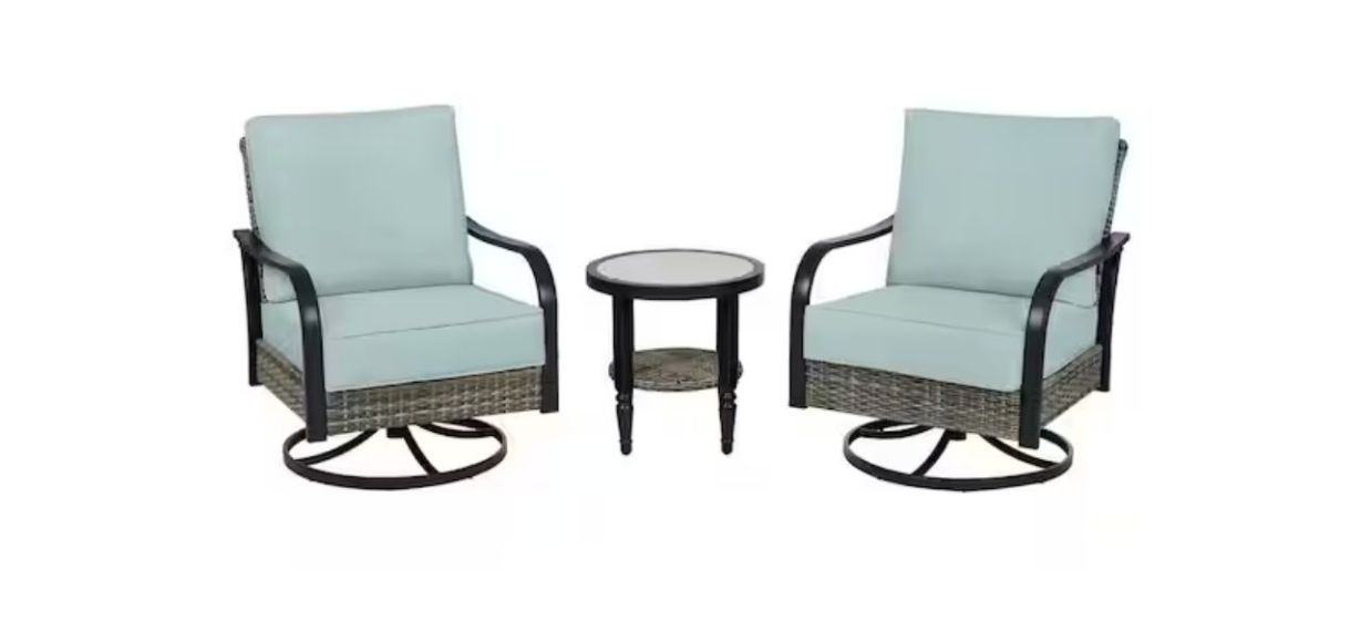 Hampton Bay Windswept Three-Piece Metal Outdoor Bistro Set Hampton Bay Windswept Three-Piece Metal Outdoor Bistro Set
