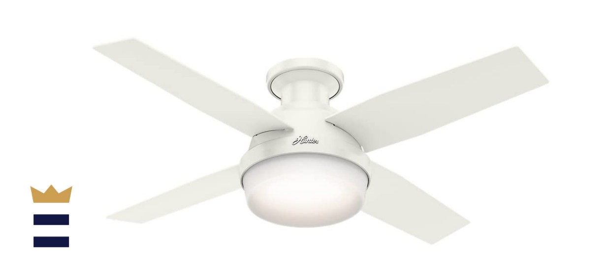 Hunter Dempsey Indoor Low Profile Ceiling Fan with LED Light and Remote Control