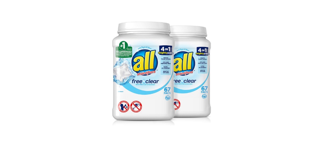All Mighty Pacs Laundry Detergent, Free Clear for Sensitive Skin
