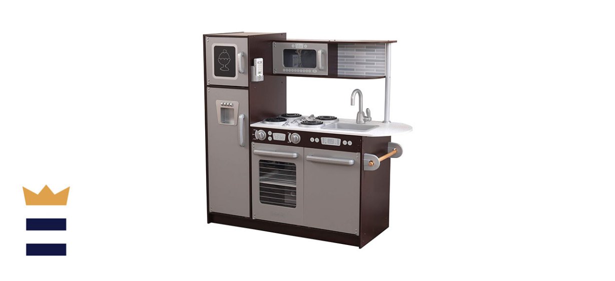 KidKraft Uptown Espresso Wooden Play Kitchen for Kids Aged 3 and Up