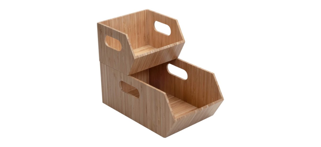 Mobilevision Bamboo Small Storage Box with Lid Included